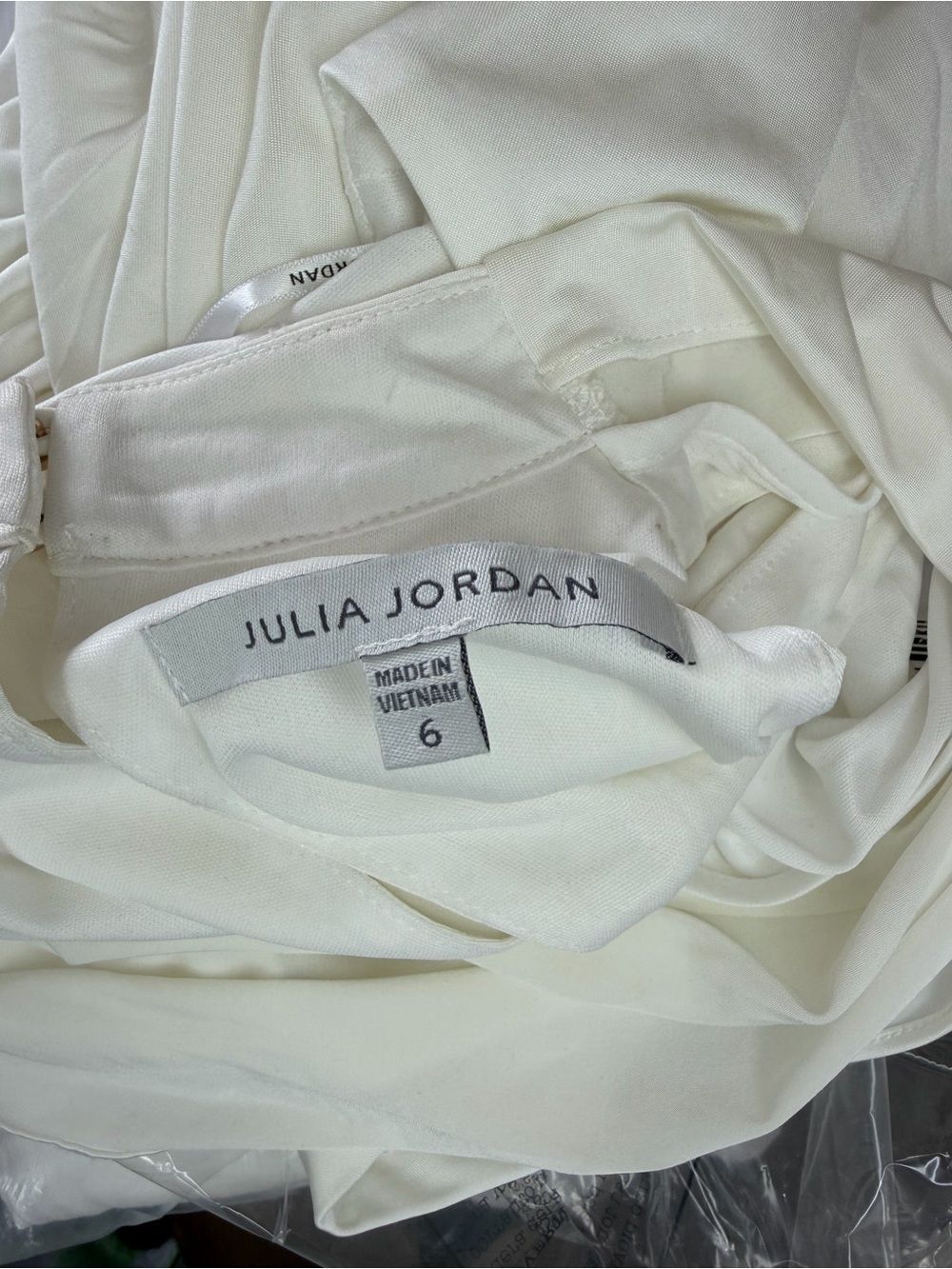 Julia-jordan Ivory Cowl Neck Ruched Bodycon Midi Dress Y2k Bridal Going out 6 - Picture 8 of 8
